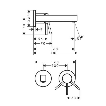 Смеситель для раковины hansgrohe Finoris 76051000