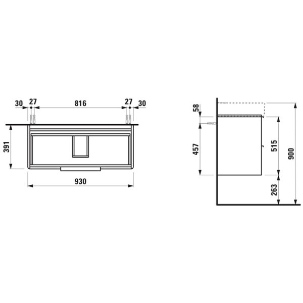Тумба под раковину Laufen Base 93 4.0241.2.110.261.1 белый