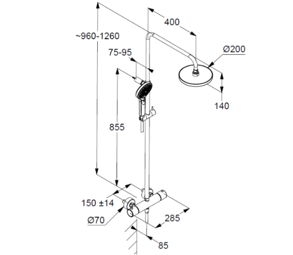 Душевая стойка Kludi Dive 6907905-00