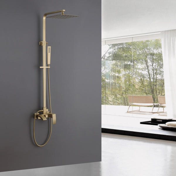 Душевой комплект Abber Wasserfall AF8616G золото матовое