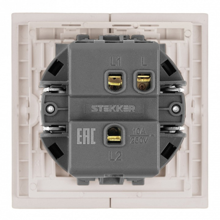 Переключатель одноклавишный без рамки Stekker Мия 50477