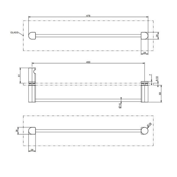 Полотенцедержатель Gessi Rilievo 45 см 59564#299 черный матовый