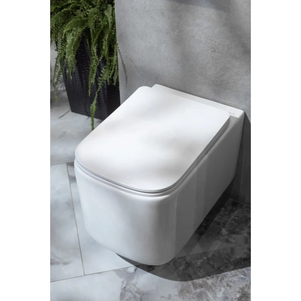 Унитаз подвесной Boheme Mane 970-SET-W безободковый, с сиденьем микролифт, белый