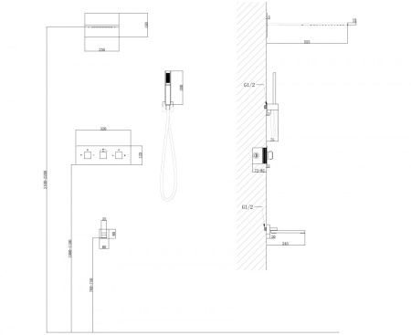 Душевой комплект Abber Daheim AF8253G золото матовое