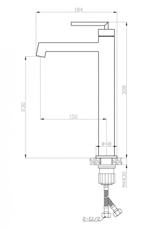 Смеситель для раковины BelBagno ACQUA-LMC-CRM