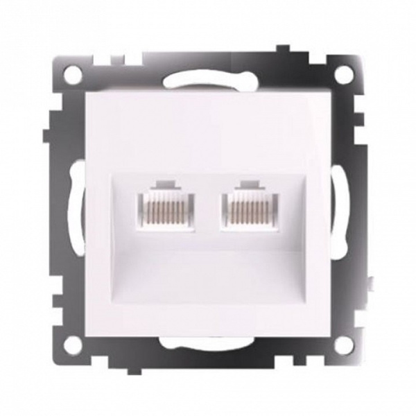 Розетка двойная Ethernet RJ-45 без рамки Stekker Катрин 50003