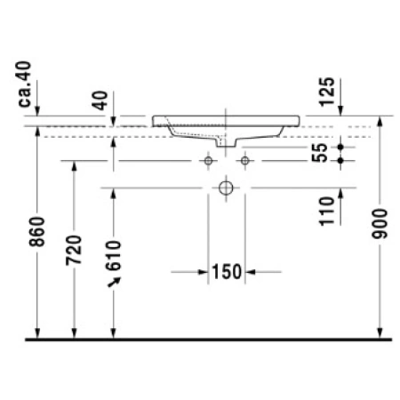 Раковина 60x43 см Duravit 2nd Floor 0347600000