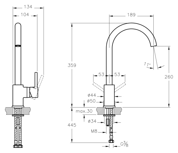 Смеситель для кухни Vitra Minimax S A42091EXP