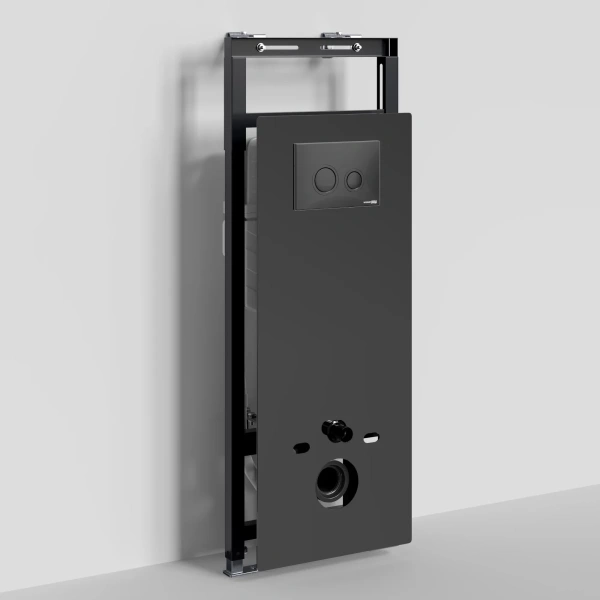 Инсталляция для унитаза WasserKRAFT Salm 27 27TLT.010.ME.BL.MB01 с кнопкой смыва, черный матовый