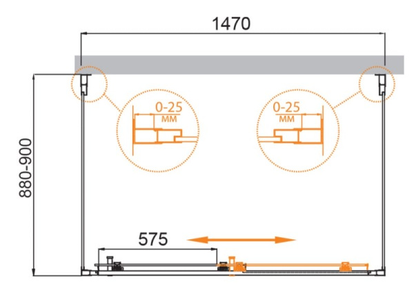 Душевой уголок Cezares Molveno 150x90 MOLVENO-AH-12-150/90-P-Cr