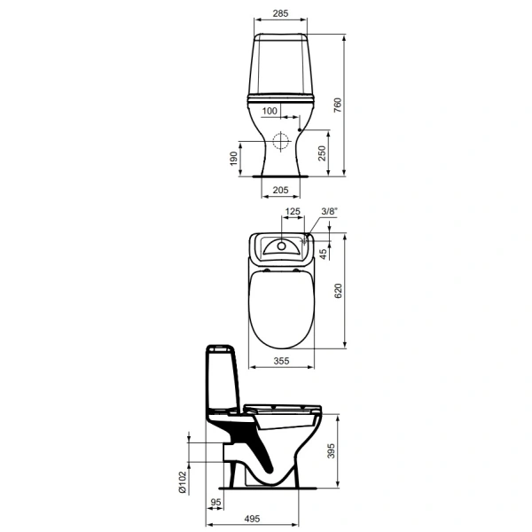 Унитаз-компакт Vidima Sirius W907961 с сиденьем микролифт, белый