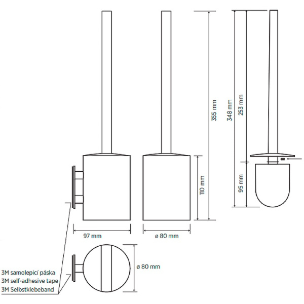 Ершик для унитаза Bemeta Easy 163113060 черный матовый