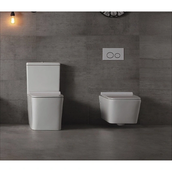 Унитаз-компакт CeramaLux TR2170-1 безободковый, торнадо, с сиденьем микролифт, белый