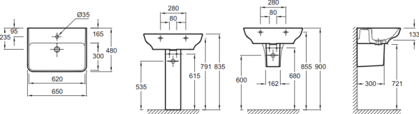 Раковина Jacob Delafon Struktura 65 EGC112-00
