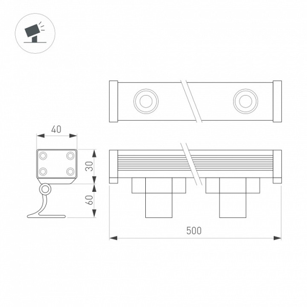 Настенно-потолочный прожектор Arlight AR-LINE-500-12W 051758