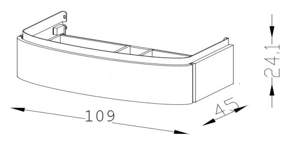 Тумба под раковину Jacob Delafon Presqu'Ile 109 EB1101-N21 Серый Титан Лак