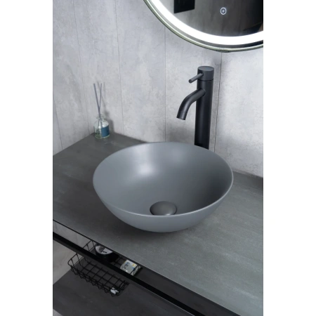 Раковина-чаша GID 9081gnm 36x36 см, накладная, серый матовый