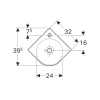 Раковина 32x32 см Geberit Renova Compact 276132000