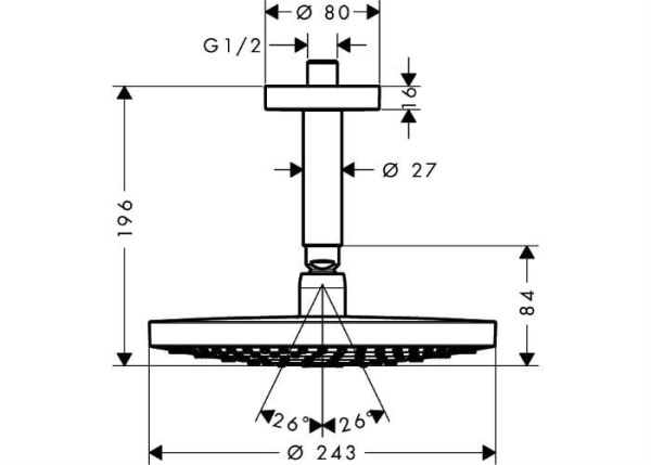Верхний душ hansgrohe Raindance Select S 26467000