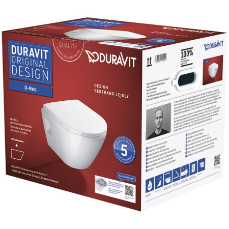 Подвесной унитаз Duravit D-Neo 45870900A1 с крышкой-сиденьем