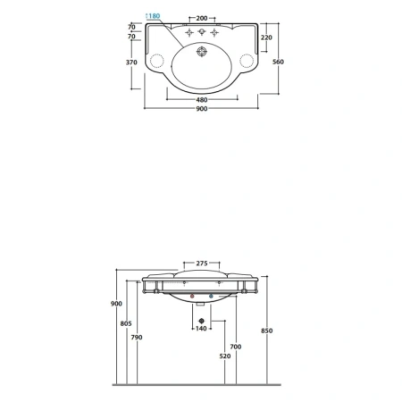 Раковина 90x56 см Globo Paestum PA056.bi*1