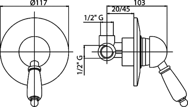 Смеситель для душа Cezares Vintage VINTAGE-DIM-02-Sw