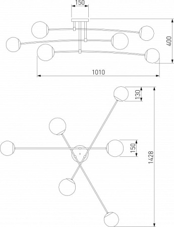 Потолочная люстра Eurosvet Netz 30181/6 латунь
