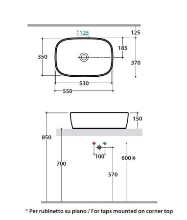 Раковина Globo Genesis 55 GE044BI