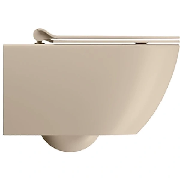 Унитаз подвесной GSI Pura 881508 безободковый, торнадо, бежевый матовый