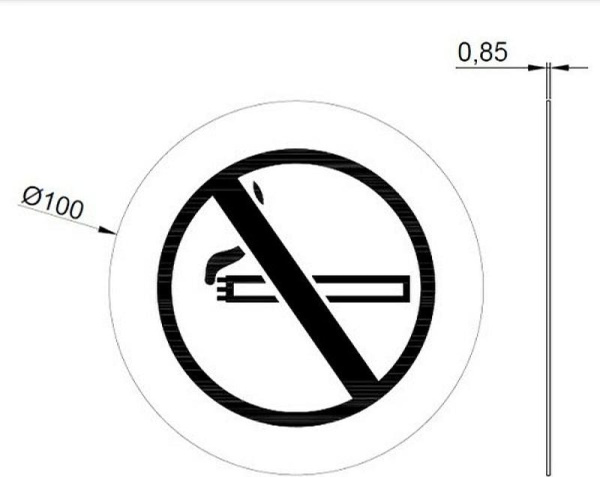 Табличка Курить запрещено Nofer 16730.2.S матовая нержавеющая сталь
