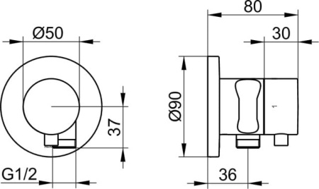 Переключатель Keuco IXMO 59556371201 черный матовый