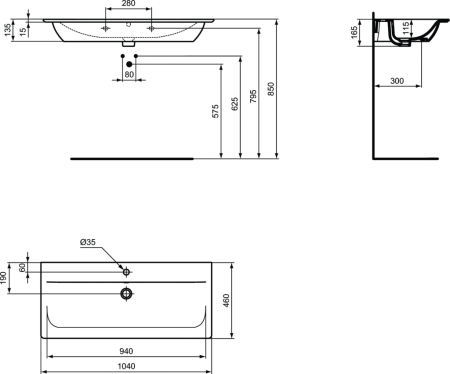 Раковина Ideal Standard Connect Air E027401