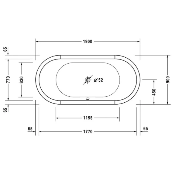 Акриловая ванна 190x90 см Duravit Starck 700011000000000