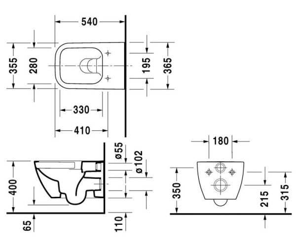 Унитаз подвесной DURAVIT HAPPY D.2 2222090000