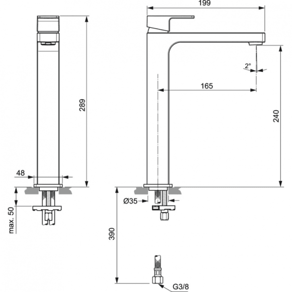 Смеситель для раковины Ideal Standard EDGE A7114AA