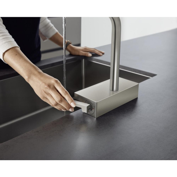 Смеситель для кухни hansgrohe Aquno Select M81 250 2jet 73836800 с вытяжным душем сталь