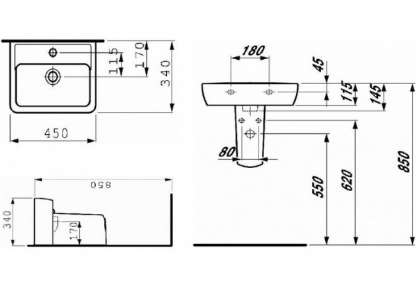 Раковина Laufen Pro 8.1195.1.000.104.1