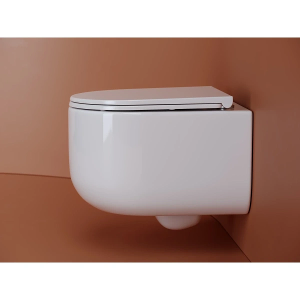 Унитаз подвесной Ceramica Nova Ulma CN4006 безободковый, с сиденьем микролифт, белый