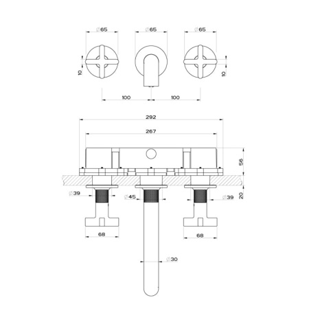 Смеситель для раковины Gessi Inciso 58190#299 черный матовый