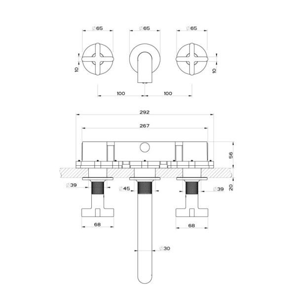 Смеситель для раковины Gessi Inciso 58190#299 черный матовый