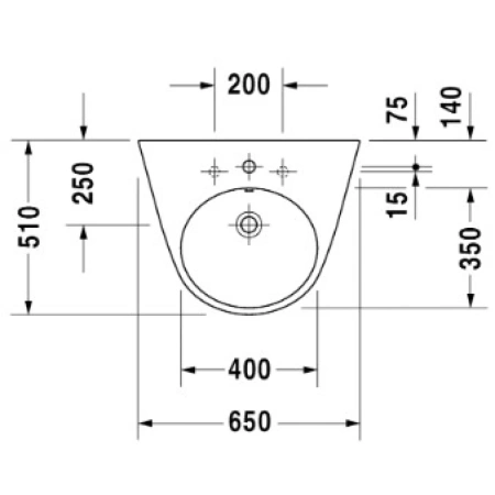 Раковина 65x51 см Duravit Starck 2 2323650000