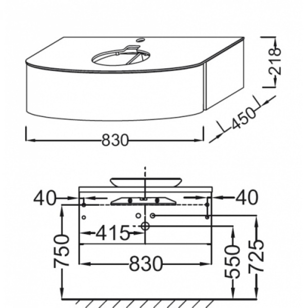 Тумба под раковину 85 см Jacob Delafon Presquile EB1106-G1C белый