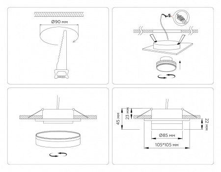 Встраиваемый светильник Ambrella Light TN TN6709