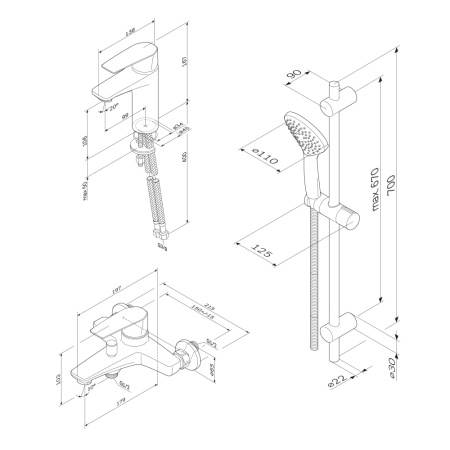 Комплект смесителей AM.PM Gem F42990A00
