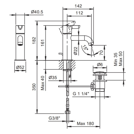 Смеситель для раковины Fantini Icona Classic 53 02 R404F