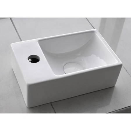 Раковина CeramaLux 9048GTR 29,5x18 см R, рукомойник, белый