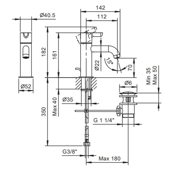 Смеситель для раковины Fantini Icona Classic 53 02 R404F
