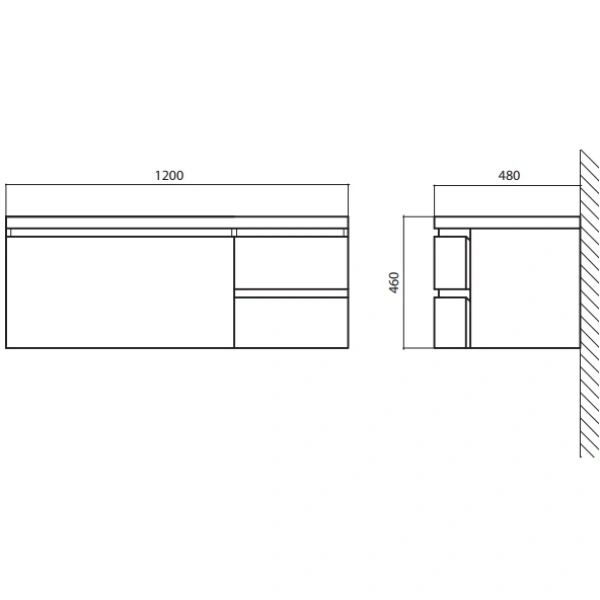 Раковина 120x48 см BelBagno Prospero BB1200DAB