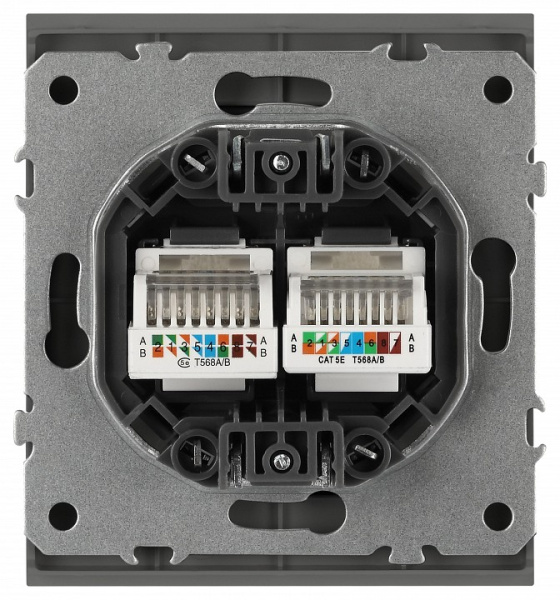 Розетка двойная Ethernet RJ-45 без рамки Эра Arktik Б0070489