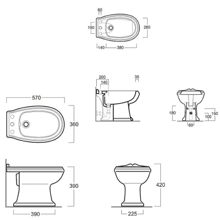 Напольное биде Simas Arcade AR823bi*1
